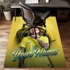 Brazilian Football Player Design Area Rug Personalized Name- Non-Slip, Soft & Cozy Floor Mat for Living Room, Office - Indoor/Outdoor Carpet