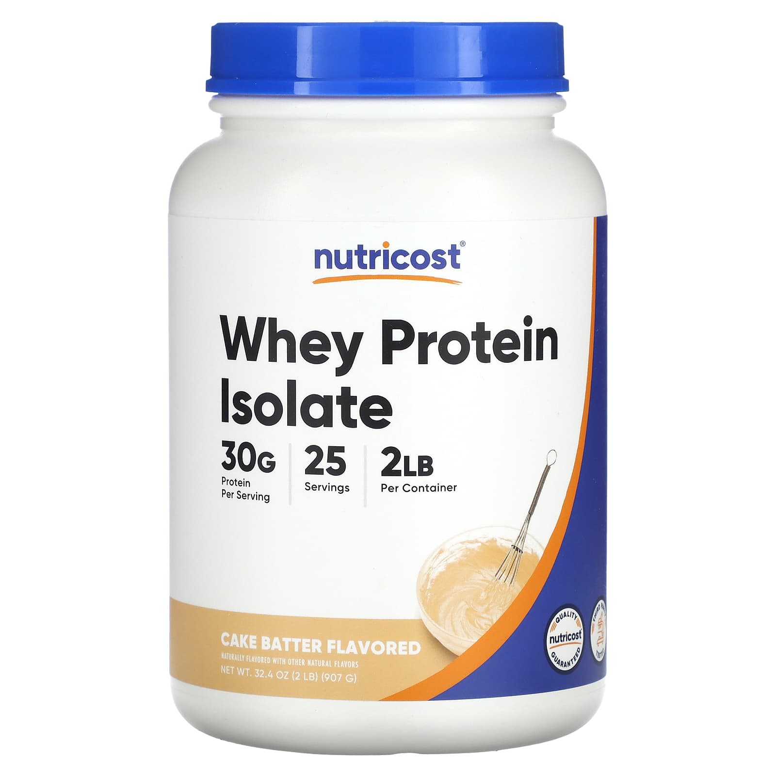 

Nutricost, whey protein isolate, cake batter, 2 lb (907 g)