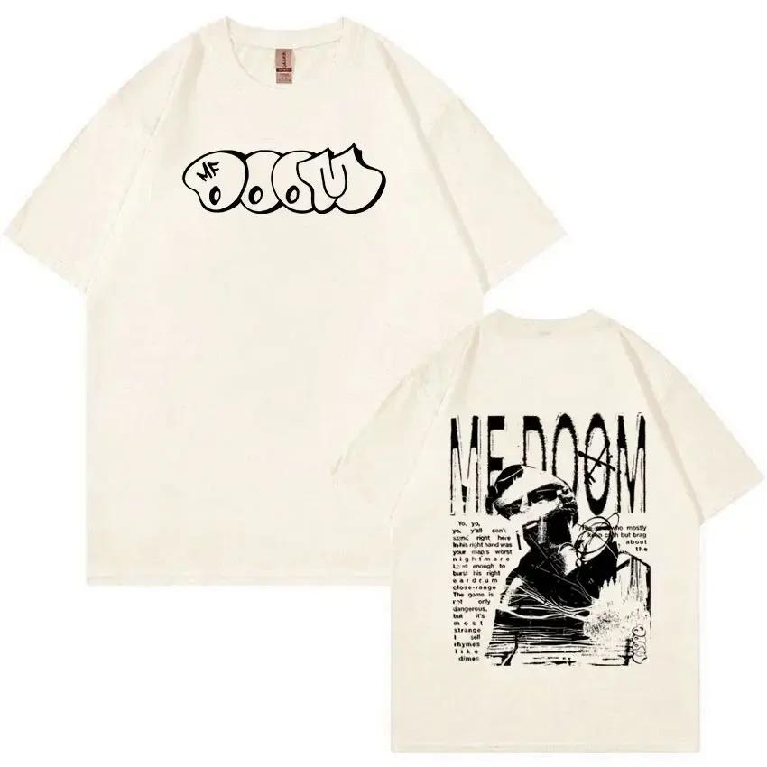 Rapper Mf Doom Graphic T Shirt Madvillainy Metal Music Album T-shirt Men Women Punk Vintage Oversized Cotton Tshirt Streetwear