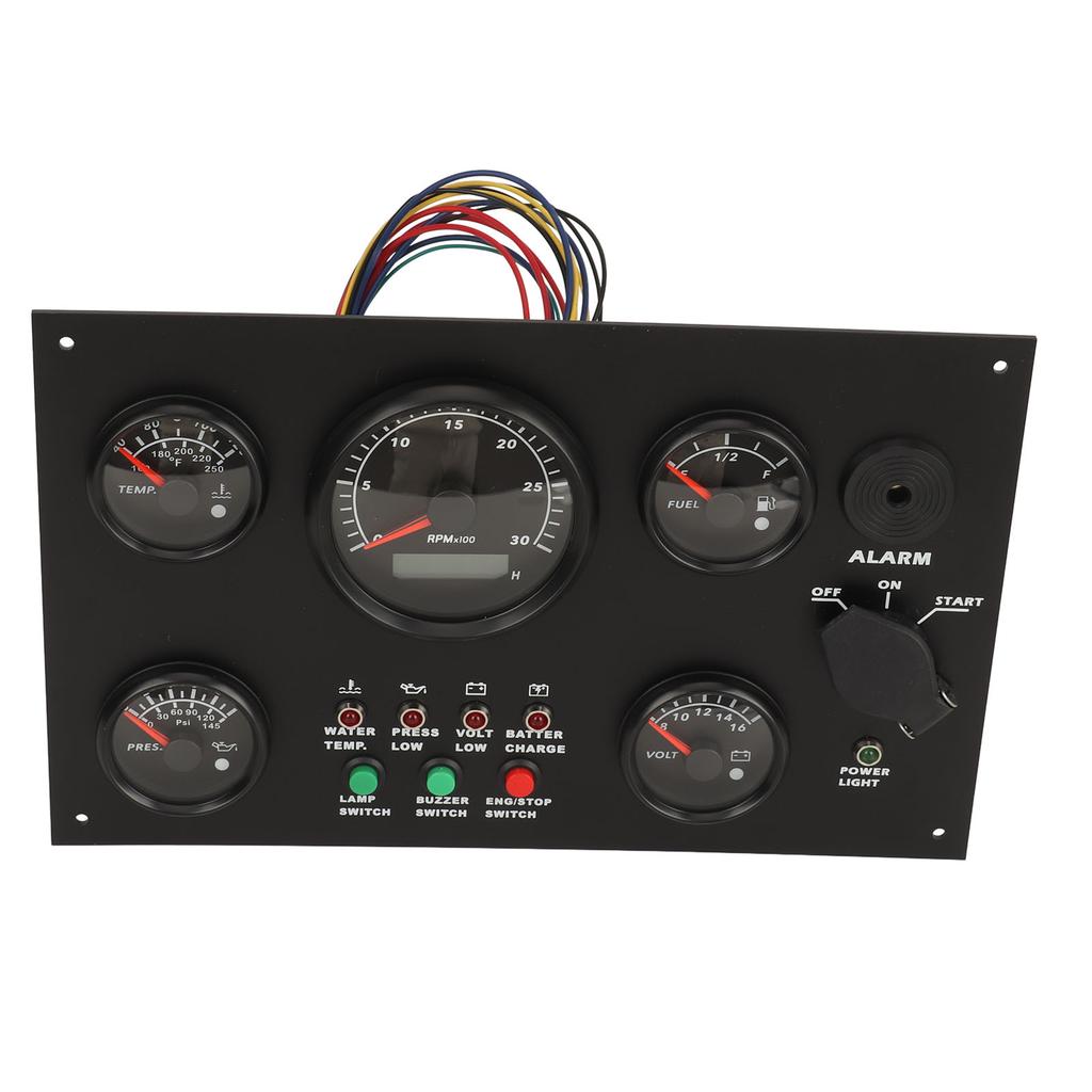 300x190mm Panel přístrojů pro motorový člun Teplota vody a oleje Hladina oleje Napětí Otáčkoměr Sada 5 přístrojů pro jachty Obytné vozy