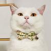 Flower Printed Cat Collar Bowknot Decors Adjustable Durablity Cat Camping Collar for Walking Camping Pet Supplies