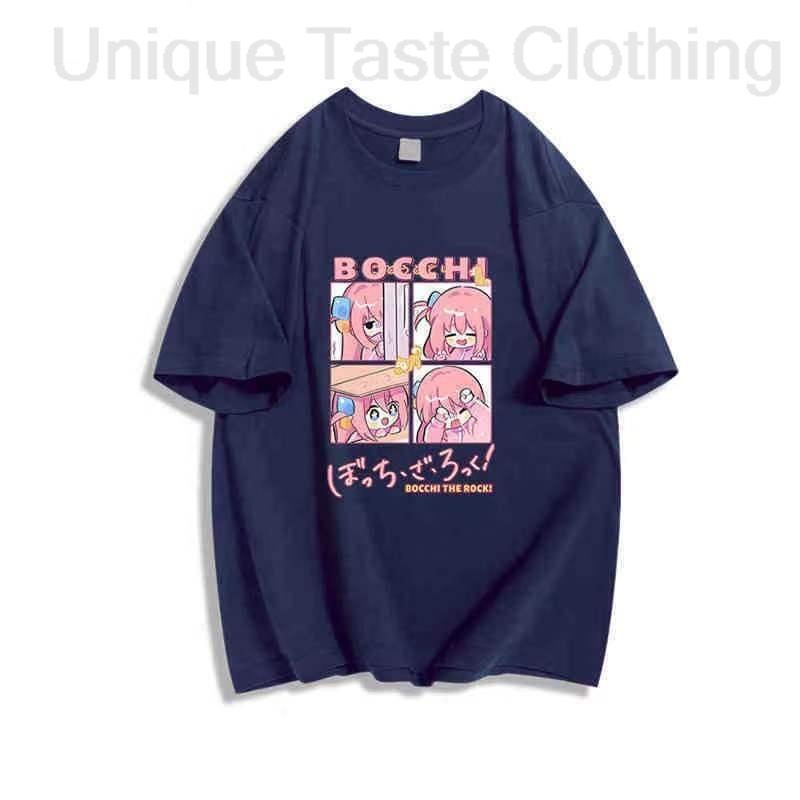 

Anime BOCCHI THE ROCK Tshirt Gotoh Hitori Fashion Cartoon Print T Shirt Unisex Women Cotton Soft Loose Summer Short Sleeve Tee Top 4XL