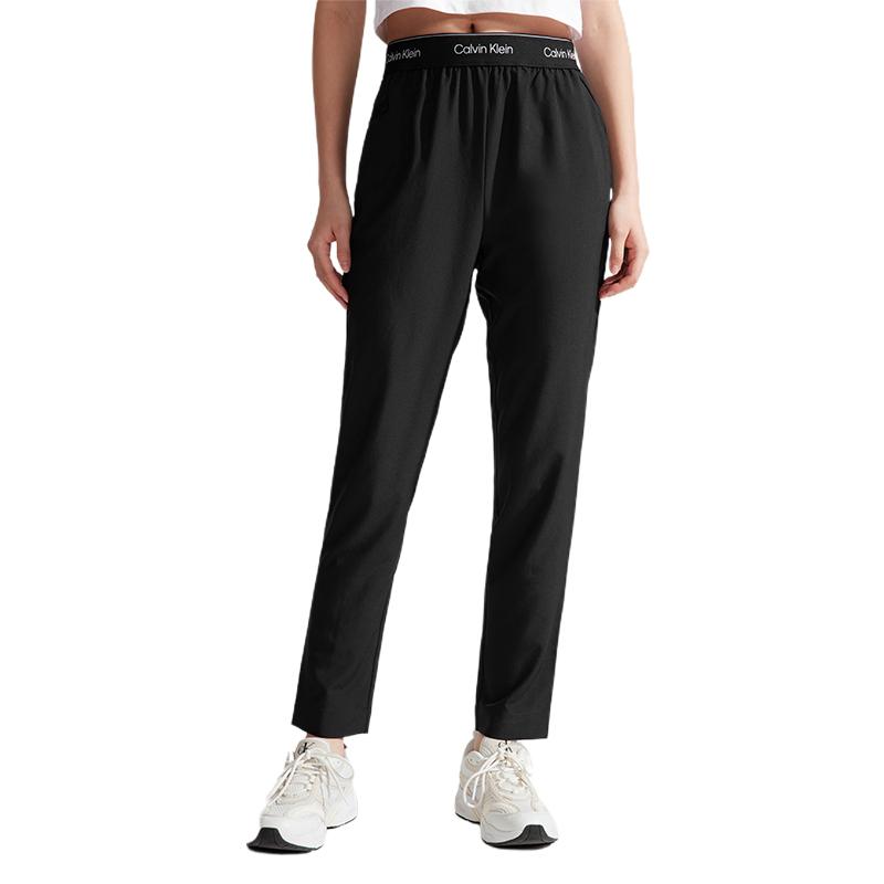 Calvin Klein Moisture Wicking Quick Dry Simple Jacquard Elastic Waist Running Fitness Knit Pants Women Pants Space-Black 4WS4P601