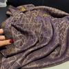 Simulation Silk Square Scarf Versatile Silk Scarf Printing High-End Decorative Shawl Scarf Tencel Cotton Gold Silk Four-Season Decoration