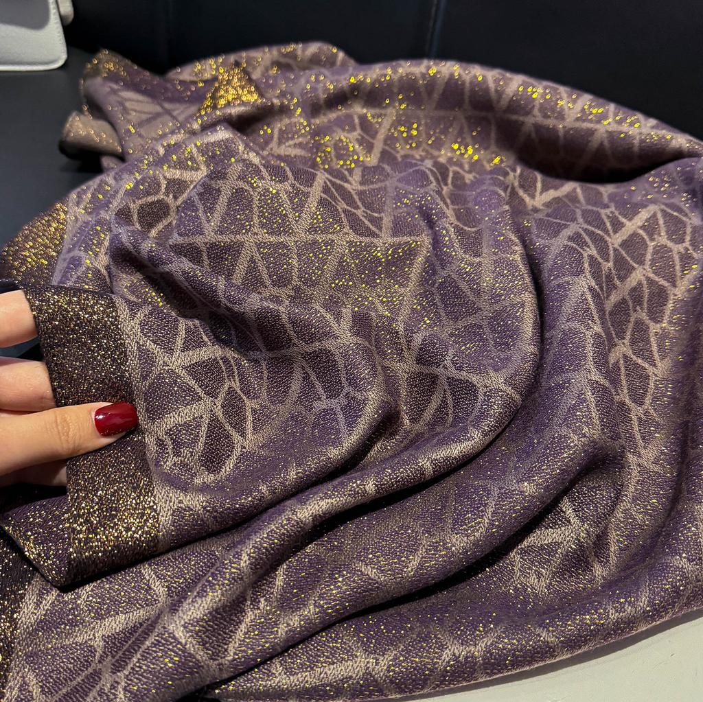 Simulation Silk Square Scarf Versatile Silk Scarf Printing High-End Decorative Shawl Scarf Tencel Cotton Gold Silk Four-Season Decoration
