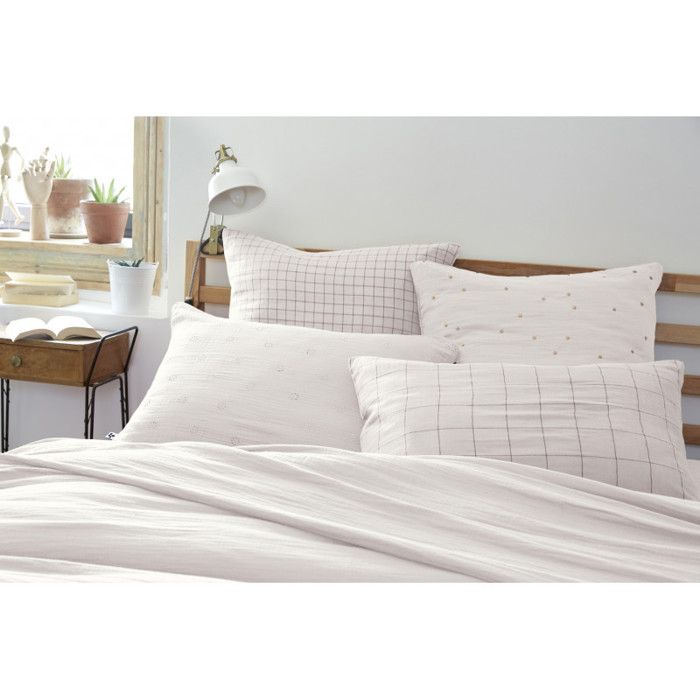 Golden Polka Dot Decorative Pillowcase "Gaïa Chic" 60 X 60 Cm &; 50 X 70 Cm "Cotton Gauze" - Gaïa Chic Chantilly - 60 X 60 Cm