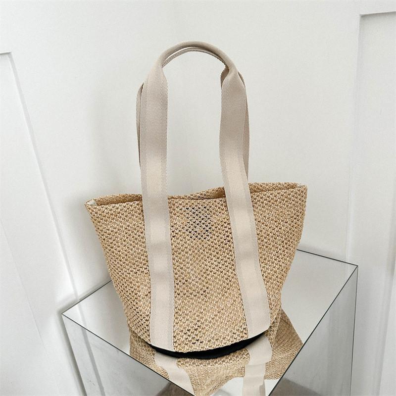 Fashionable Large Capacity Women s Tote Bag With Woven Material And Soft Texture чёрный