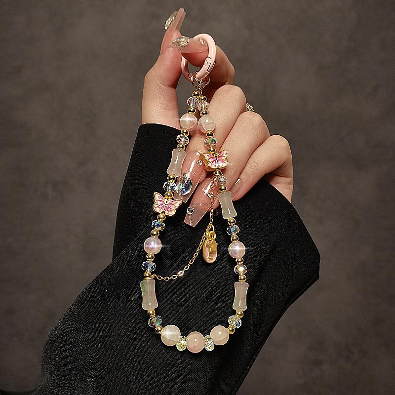 Style Butterfly Phone Strap With Alloy Chain For Women And Men