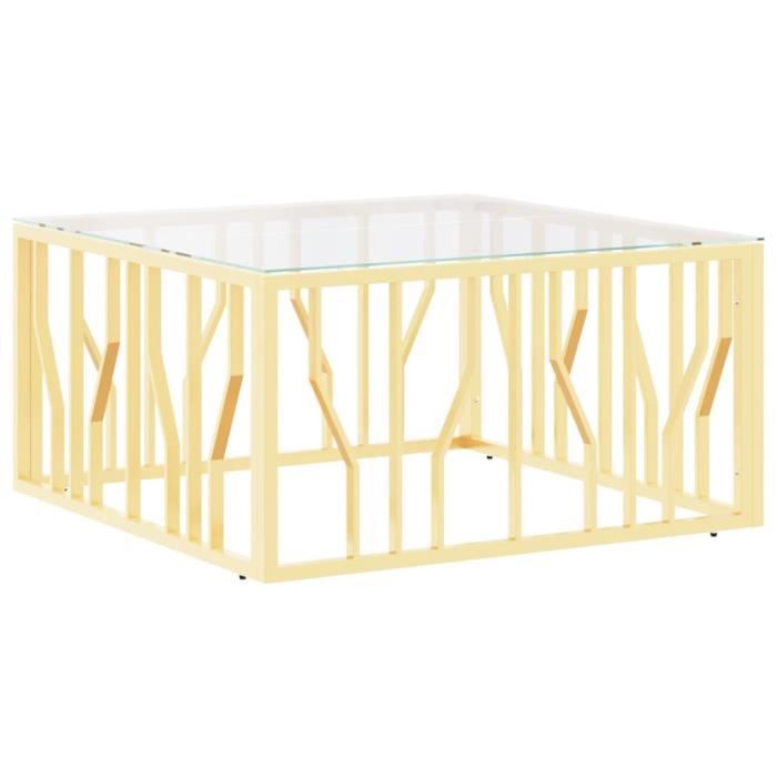 VidaXL Coffee Table Gold 80x80x40 Cm Stainless Steel and Glass 350058