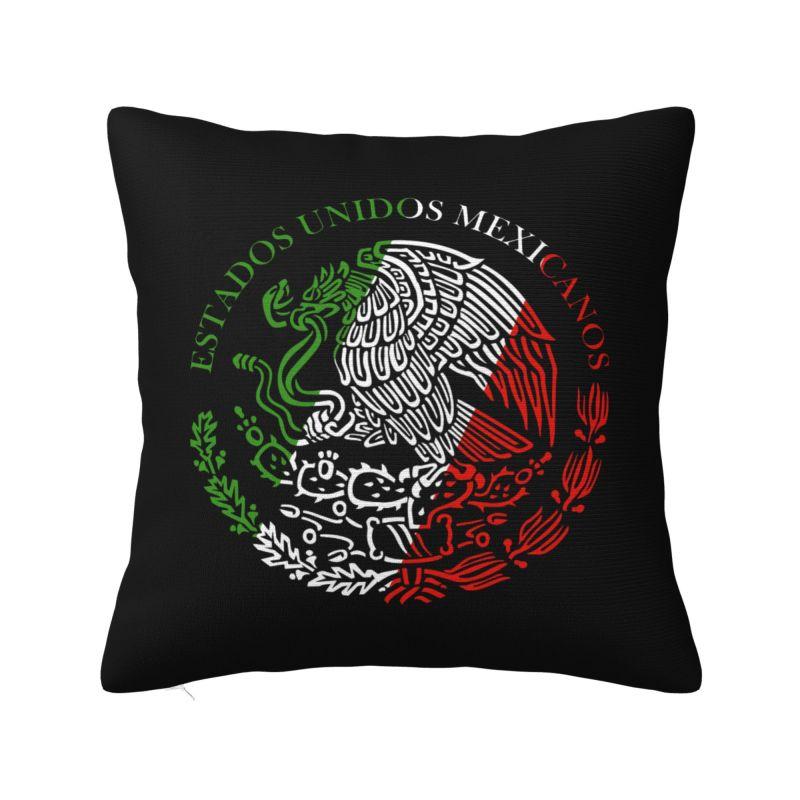 Niestandardowy Herb Meksyku Poszewki Dekoracja Nowoczesna Meksykańska Flaga Pieczęć Dekoracja Poduszki Salon Kwadratowa Poszewka