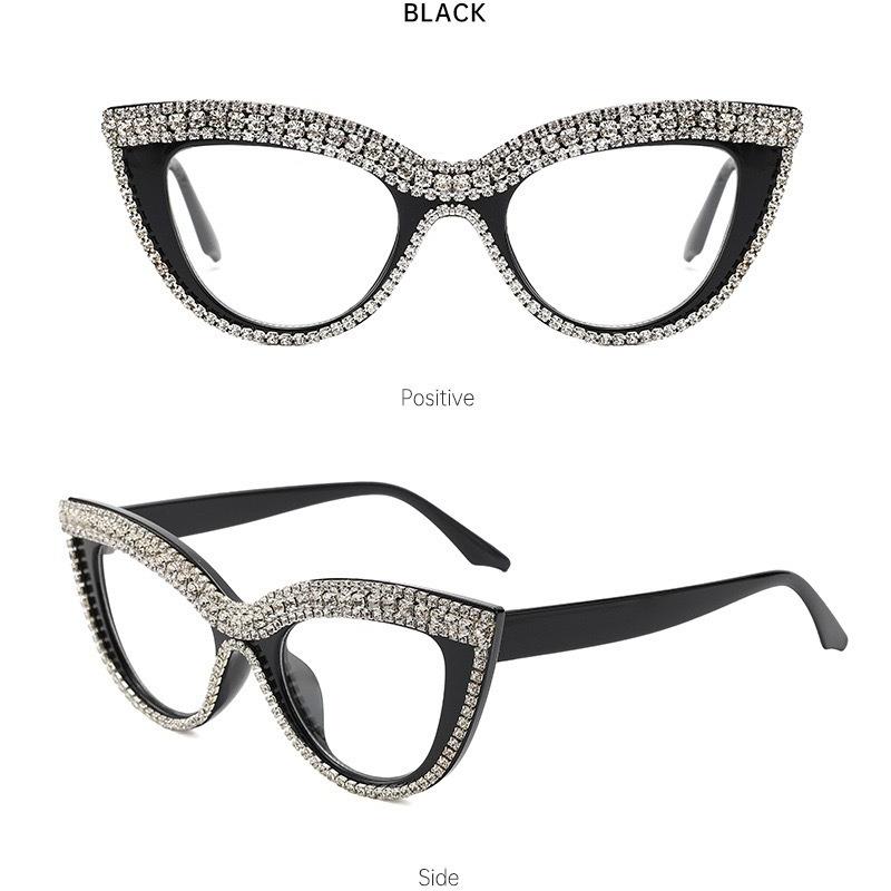 New Diamond-encrusted Cat's Eye Sunglasses Women's Trend Personalized Glasses Fashion Sunglasses