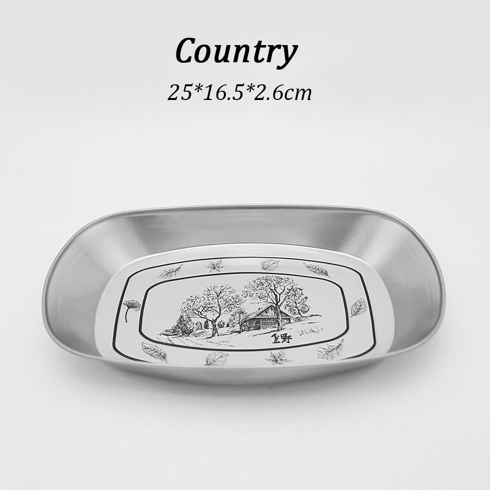 

Уличная тарелка с фруктами для кемпинга, европейская винтажная жесть, посуда для кемпинга, самостоятельная портативная тарелка для кемпинга, барбекю