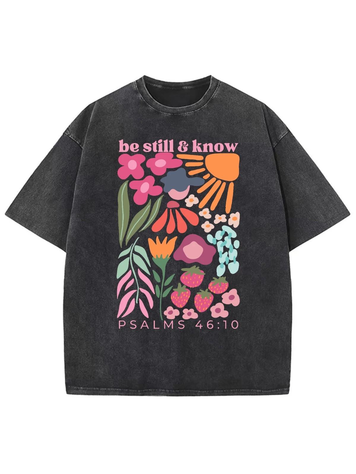 Be Still And Know Unisex Washed T-Shirt S разноцветный