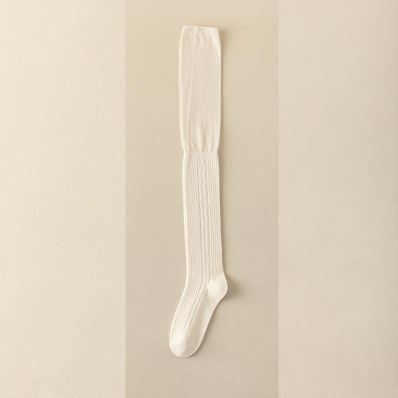 Wear Boots Piled Over Knee Socks Women'S Stockings Women'S Autumn And Winter Japanese Twist Pattern High Tube Knee Pads Thigh Socks