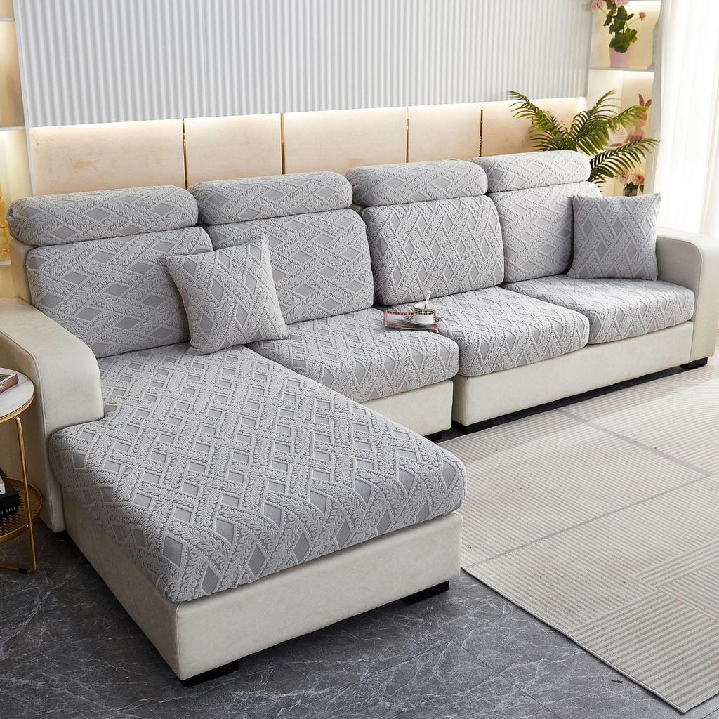 Thickened Jacquard Velvet Elastic Sofa Cover with Cushion Cover.