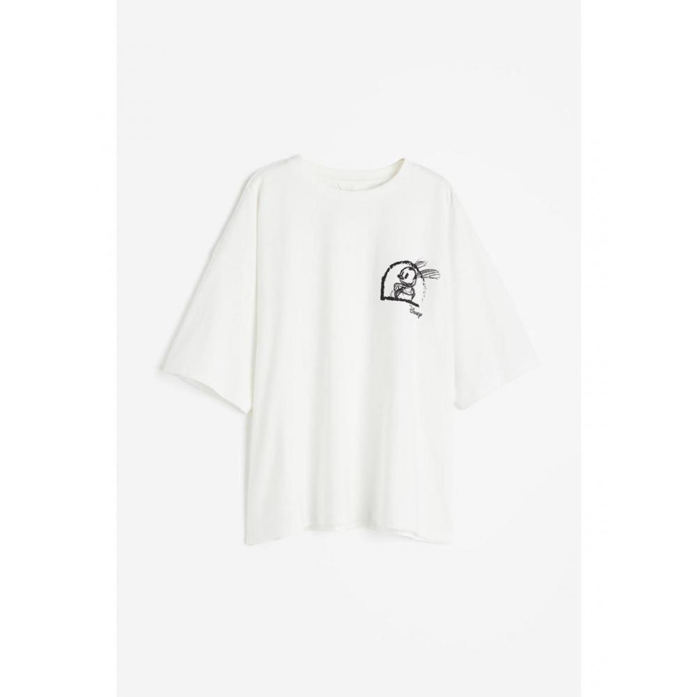 

Футболка HM Oversized с принтом, белая Освальд Счастливый Кролик 1208412005
