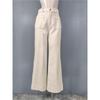 Export In Autumn New Arrival High Waist Denim Lady Temperamental Work Clothing Tall Slim Fit Minimalist White Wide Leg Pants