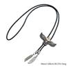 Herren American Bolo Krawatte Western Cowboy Metall Fliegender Adler Gefiederter Anhänger Hemdkragen Schmuck Lederseil Krawatte