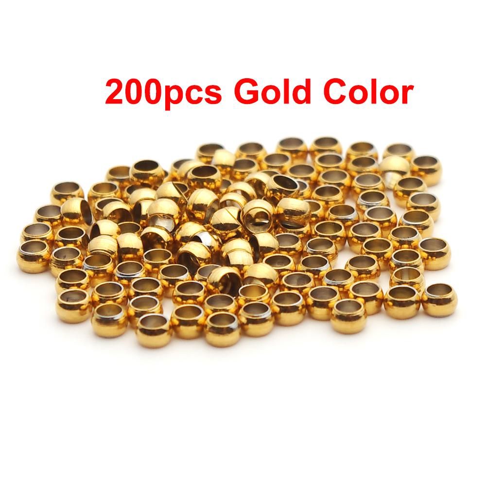 

100-200Pcs 1.5 2 2.5 3mm Stainless Steel Ball Stopper Crimp End Beads Positioning Spacer Beads for DIY Jewelry Making Bracelets Dia 2.5mm