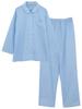 Kaituck Made In Japan by Japanese Satin Cotton Long Striped Sax Round Family Craftsmen, Women's 100% Pajamas, Sleeve, Pattern, Spring/Autumn, M/L (L,
