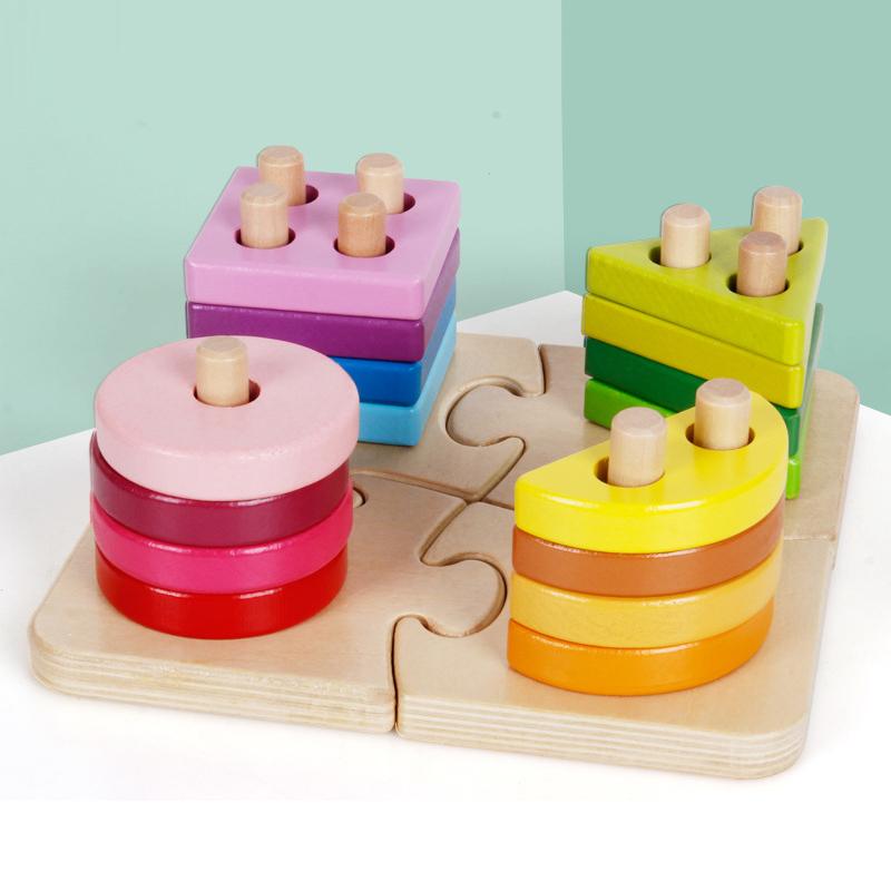 Puzzle Frühe Bildung Sätze von Spalten Baby Geometrische Intelligenz Bord Form Passende Bausteine Spielzeug Lehrmittel Kinder Aufklärung