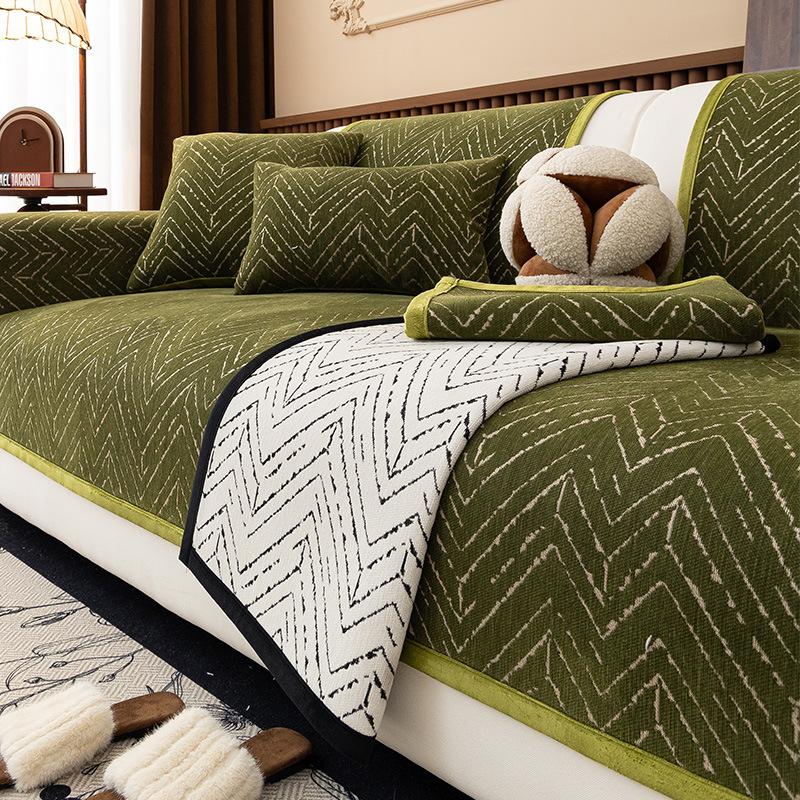 French Retro Sofa Cushion Simple And Advanced Sense New Non-Slip Straight Row Sofa Seat Cushion Sofa Cover Cloth Towel