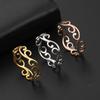 Vintage Filigree Flower Ring Women Girls Stainless Steel Romantic Gold Color Casual Rings Jewelry Anniversary Gift