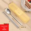 Portable Titanium Chopsticks & Spoon Set with Carry Case