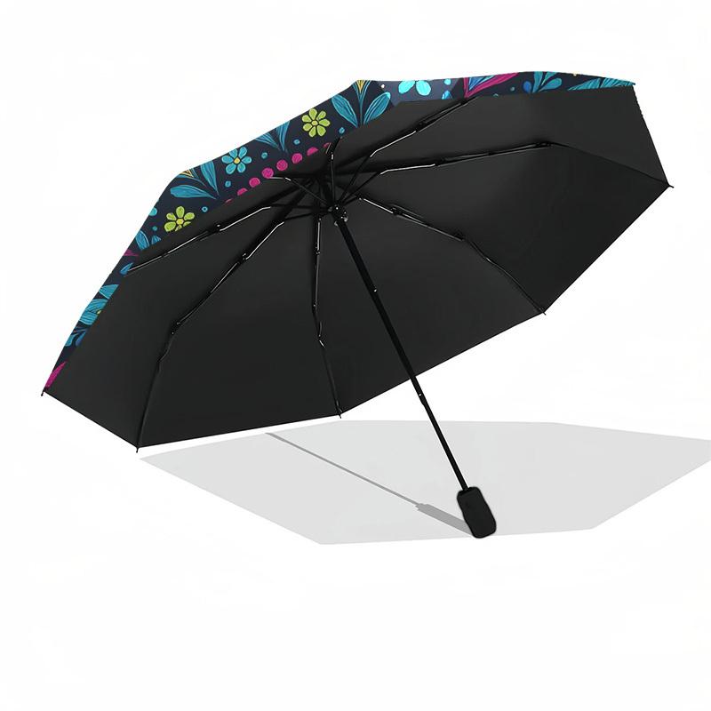 1pc Colorful Floral Mandala Pattern Umbrella with Plastic Handle,Suitable for All Seasons Home Travel Outdoor UmbrellaDD1328