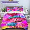 3pcs Trolls Design Cover Set - HD Printed Bedding with 1 Cover and 2 Pillowcases - Perfect for Home and Dorm Decor