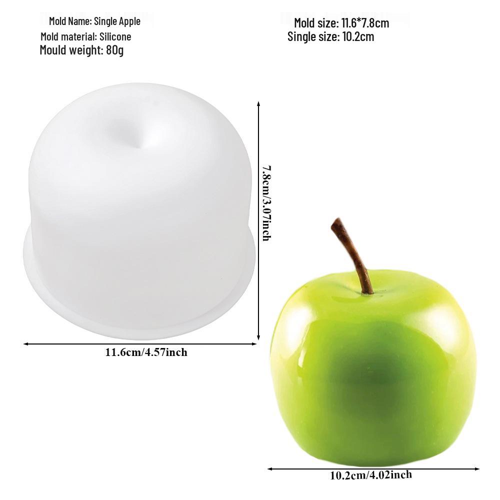 3D Fruchtmousse Silikon Kuchenformen: Birne, Apfel, Ananas, Pfirsich, Durian, Himbeere.