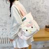 Schoolbag Trend Niche Cat Plaid Shoulder Bag Women's Large Capacity Korean Crossbody Canvas Bag Student Backpack School Bag