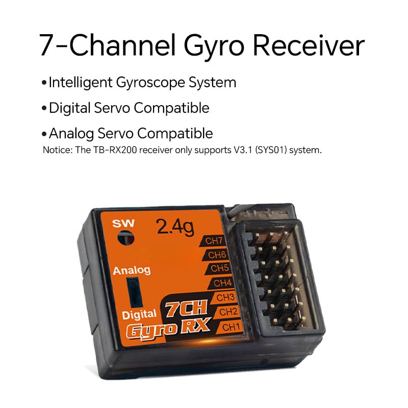 Turbo RC A82-S 2.4G 7CH RC Car Transmitter, Technical Standards Compliance Certified, Electric Car Radio Control Set with RX200 Receiver