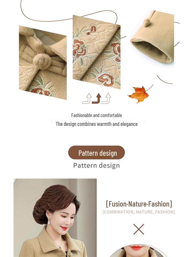Mom's New Woolen Coat for Middle-Aged Women: Stylish Chinese Autumn/Winter Fashion