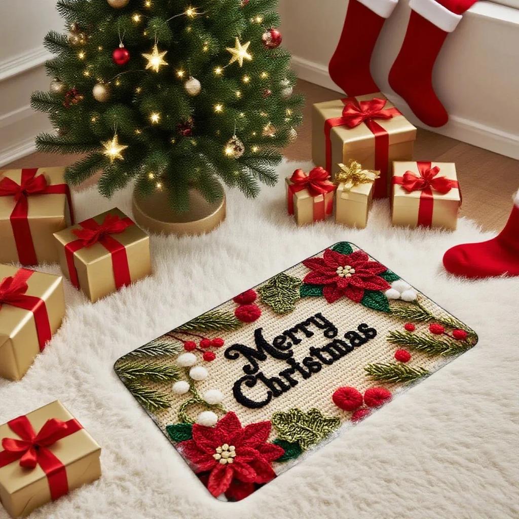 Christmas Door Mat Red Santa Claus Outdoor and indoor Gingerbread Man Carpet New Year 2026 Merry Christmas Home Decor Foot Mat