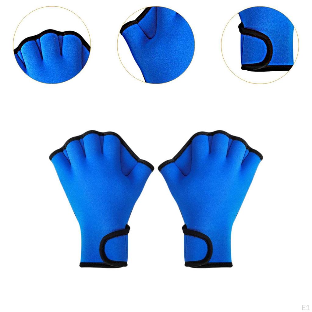 Swim Webbed Gloves Aquatic with Wrist Strap Fingerless Diving for Paddle