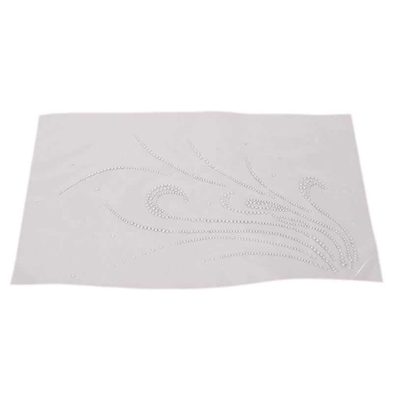 Fix Feather Motif Pearl Iron On Heat Transfer Design