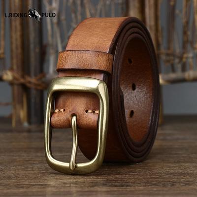 Herren Ledergürtel Retro Reines Rindsleder Jeansgürtel Herren Koreanischer Stil Allround Echte Leder Dornschließe