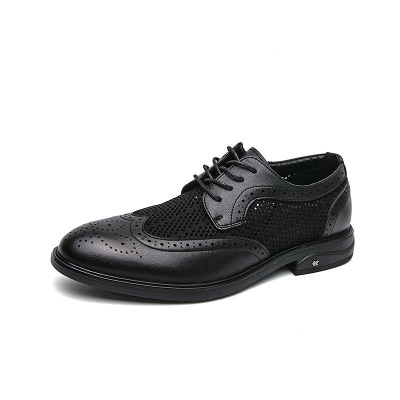 Atmungsaktive Herren-Leder-Sandalen mit Lochmuster (Brogue-Stil) - Sommertrend 2024