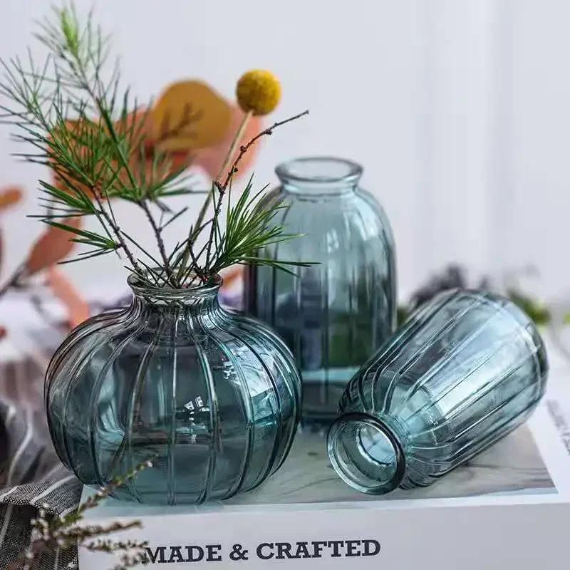 Northern Europe Mini Simple Stained Glass Vase Home Decoration Ornament Aromatherapy Bottle Hydroponic Flower Arrangement Vase