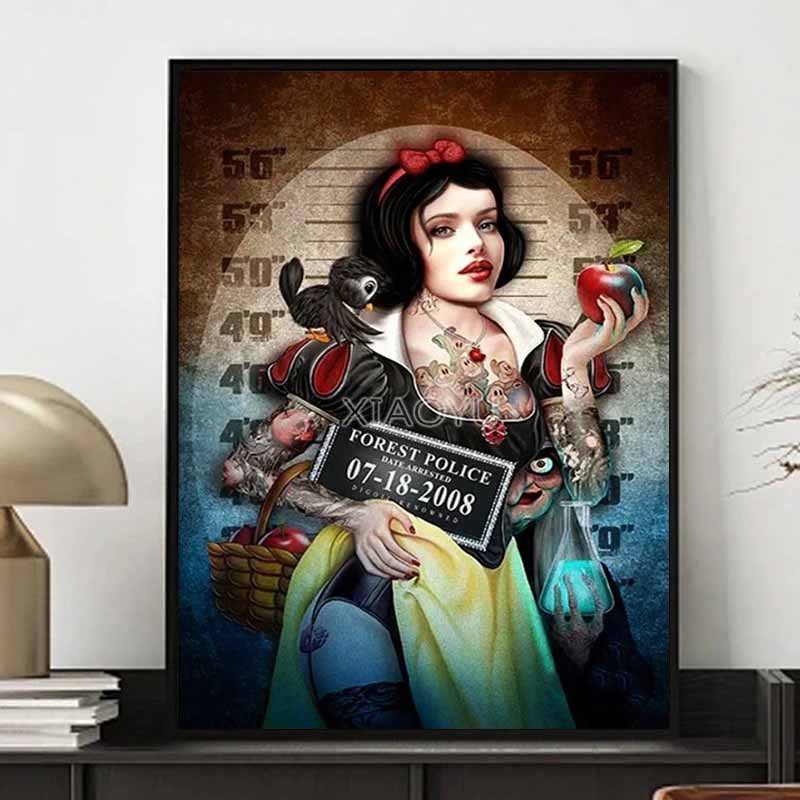 Disney Diamond Painting Dark Themed Snow White Art Painting Cartoon Diamond Painting Full Diamond Cross-stitch DIY Gift Home Decoration