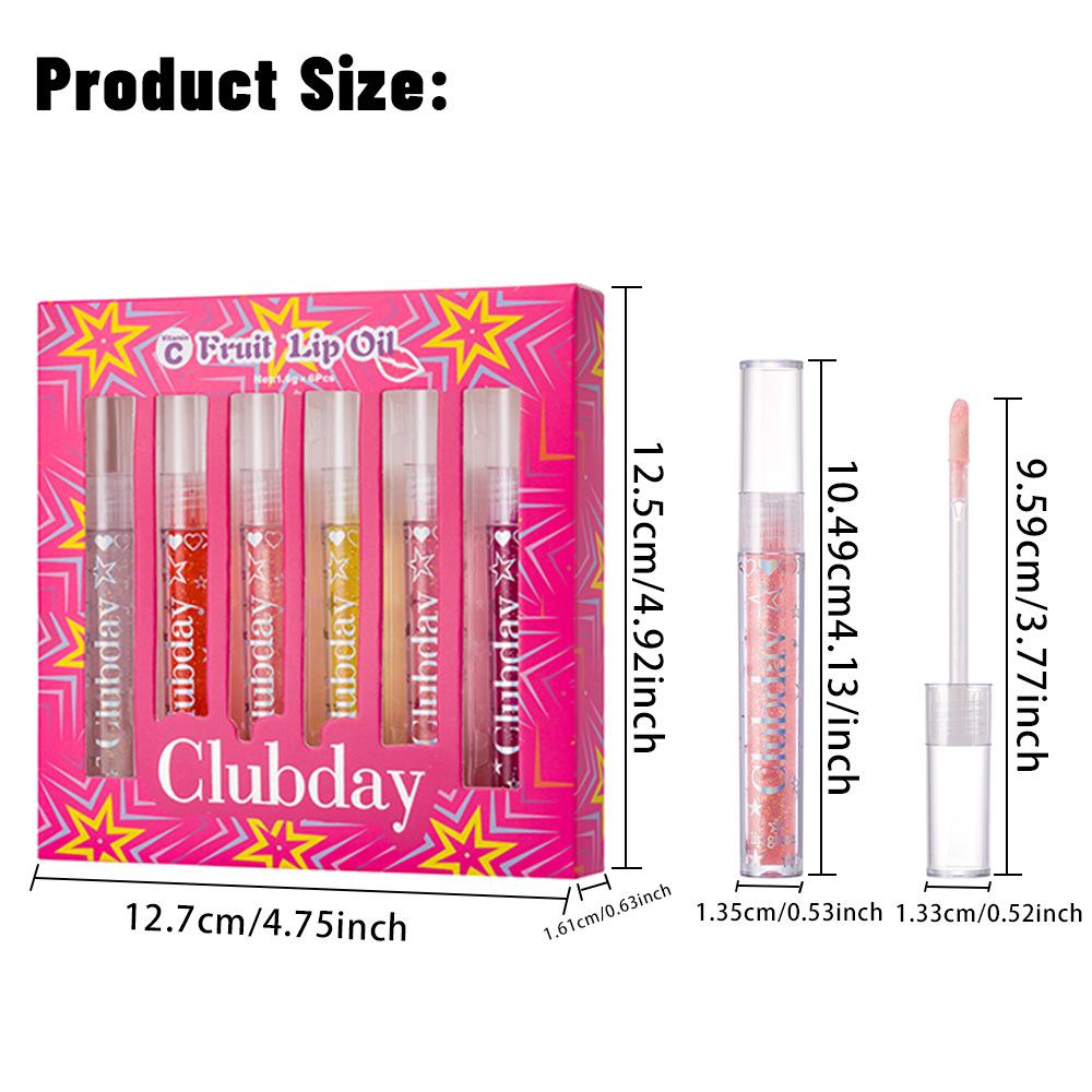 6 Stück Lippenbefeuchtend Feuchtigkeitsspendend Aufhellend Lippenöl-Set Wasserglanz Spiegel Hydrierender Lippenlack Lippenöl Make-up