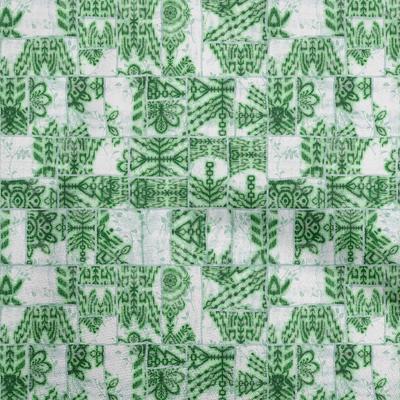 Cotton Poplin Green Fabric Asian Tie & Dye Sewing Material Print Fabric By The Yard 42 Inch