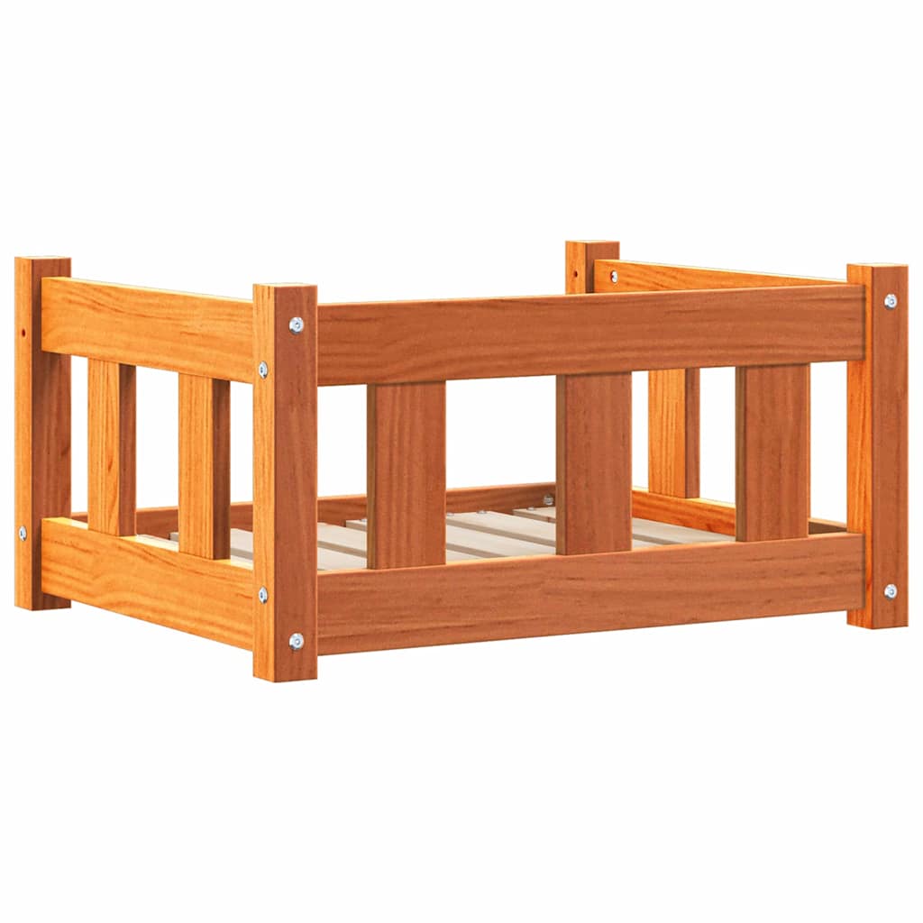 Hundebett Wachsbraun 55 x 45 x 28 cm Massives Kiefernholz