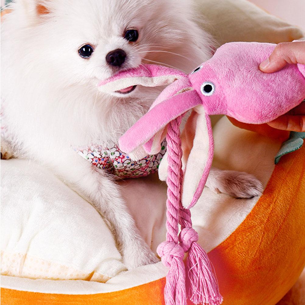 Squid Puppy Pet Dog Chew For Lovely Pink Teeth Cleaning Pet Toys Octopus Plush Toys Supplies BB Small Cute Rope Toy Dog Squeak
