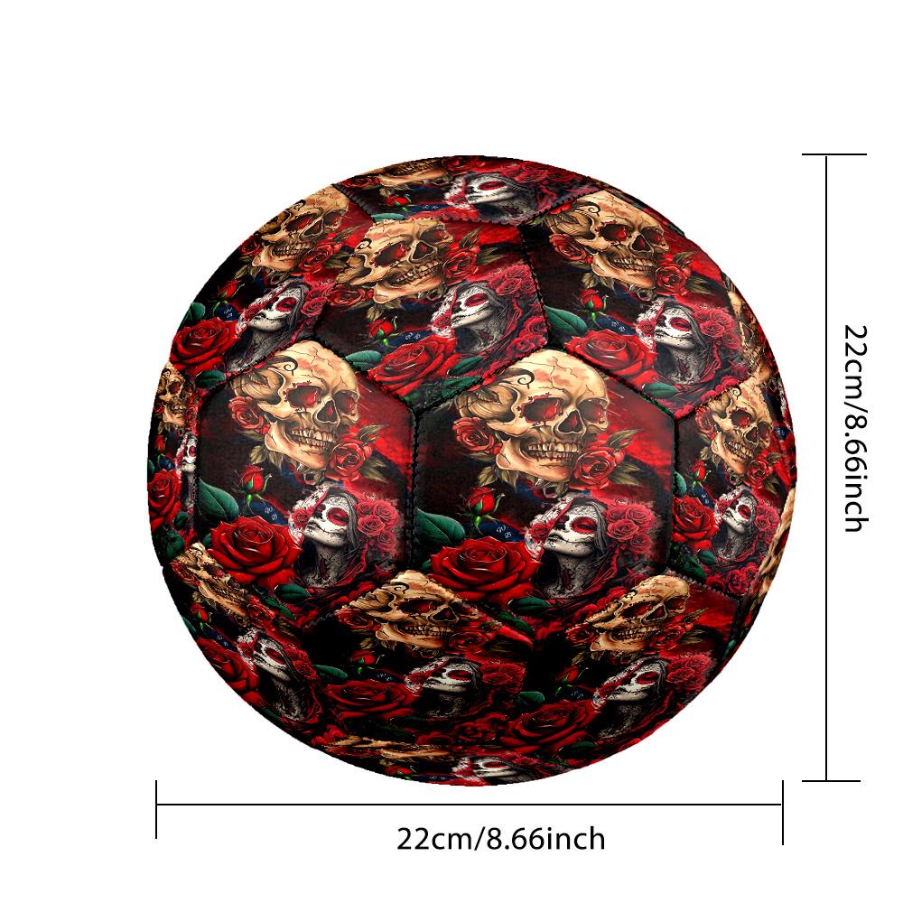 Mexico Skull Indoor Soccer Ball Size 5 Colorful All Ages Machine Stitched PVC Competition Ready Durable High-Bounce