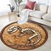 Dinosaur Fossil Relief Round Area Rug,Carpet Rug for Living Room Bedroom Sofa Playroom Decor,Non-slip Floor Mat