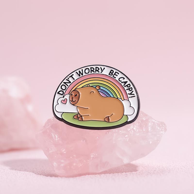 Capybara Nilpferd Emaille Anstecknadeln Individuell Niedlich Lustig Nilpferd Broschen Anstecknadeln Cartoon Tier Schmuck Geschenk für Kinder Freunde
