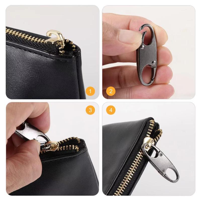 2Pcs Zipper Clip Theft Deterrent Double Opening Zippers Pull Replacement Detachable Zipper Connectors Zipper Lock Carabiner Clip
