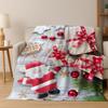 3D Merry Christmas Tree Santa Claus Cartoon Flannel Blanket Soft Warm Blanket for Bedroom Living Room Bed Camping Picnic Gift